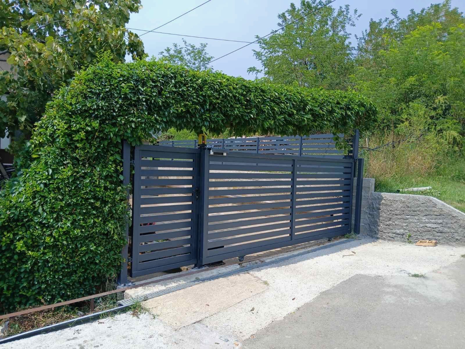 montaža klizne kapije sa šinom
